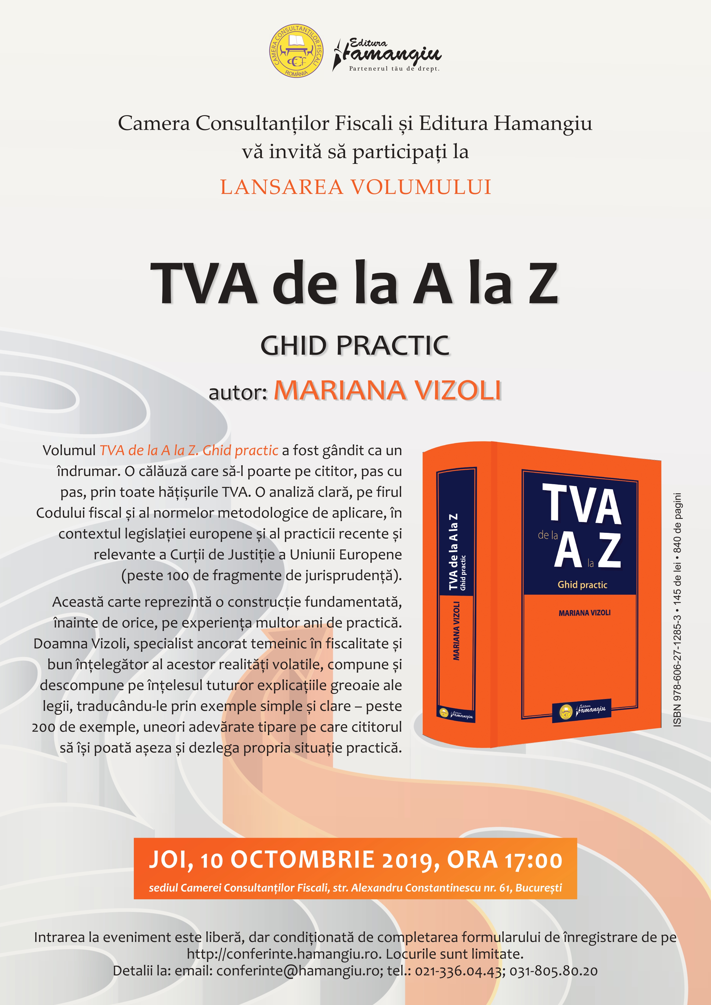 Lansare de carte: TVA de la A la Z. Ghid practic